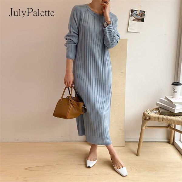 julypalette solid o-neck knitted dress women's long knit straight dress autumn winter casual elastic loose femme maxi vestidos 211110, Black;gray
julypalette solid o-neck knitted dress women's long knit straight dress autumn winter casual elastic loose femme maxi vestidos 211110, Black;gray