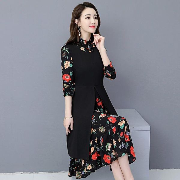 casual dresses spring autumn 2021 plus size women elegant floral chiffon fashion long sleeve dress party vestidos 0766, Black;gray
casual dresses spring autumn 2021 plus size women elegant floral chiffon fashion long sleeve dress party vestidos 0766, Black;gray