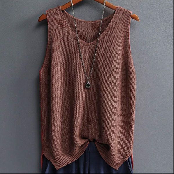 summer loose cotton and linen womens cami vest solid color knitting sleeveless tank bottoming vet, White
summer loose cotton and linen womens cami vest solid color knitting sleeveless tank bottoming vet, White