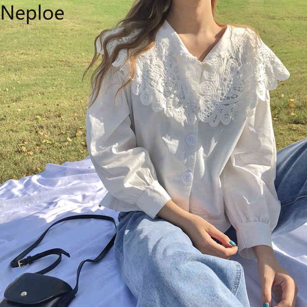 neploe sweet blouse women solid korean peter pan collar single breasted blusa shirts spring fashion casual female 1c710 210423, White
neploe sweet blouse women solid korean peter pan collar single breasted blusa shirts spring fashion casual female 1c710 210423, White