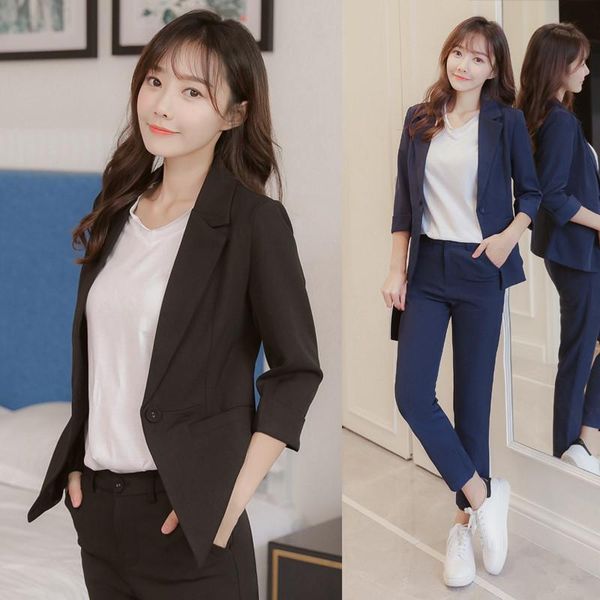 women's suits & blazers set female 2021autumn temperament casual five-point sleeve solid color small suit + straight pants elegant fash, White;black
women's suits & blazers set female 2021autumn temperament casual five-point sleeve solid color small suit + straight pants elegant fash, White;black