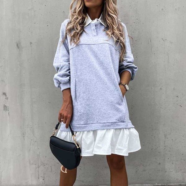 color casual dresses aw block pocket button sweater long sleeve drs 2902, Black;gray
color casual dresses aw block pocket button sweater long sleeve drs 2902, Black;gray