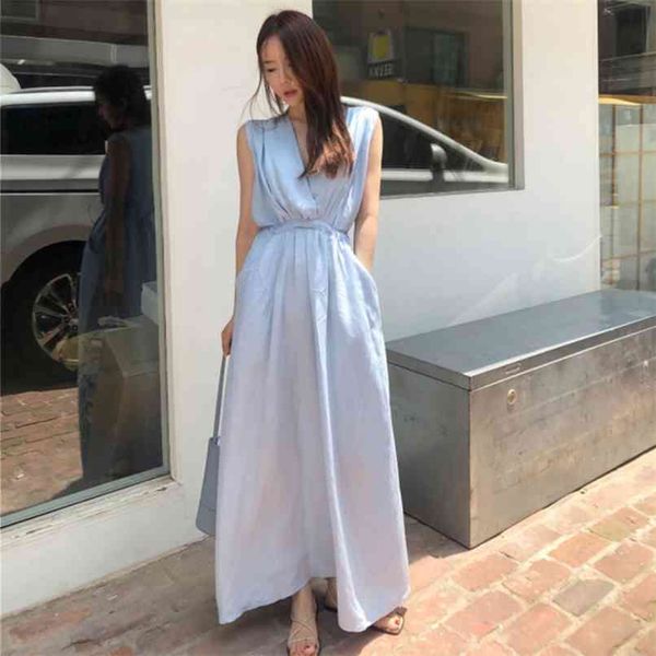 vintage bandage women long shirt dress summer chic korean v neck sleeveless tank dresses female elegant loose vestidos 210601, Black;gray
vintage bandage women long shirt dress summer chic korean v neck sleeveless tank dresses female elegant loose vestidos 210601, Black;gray