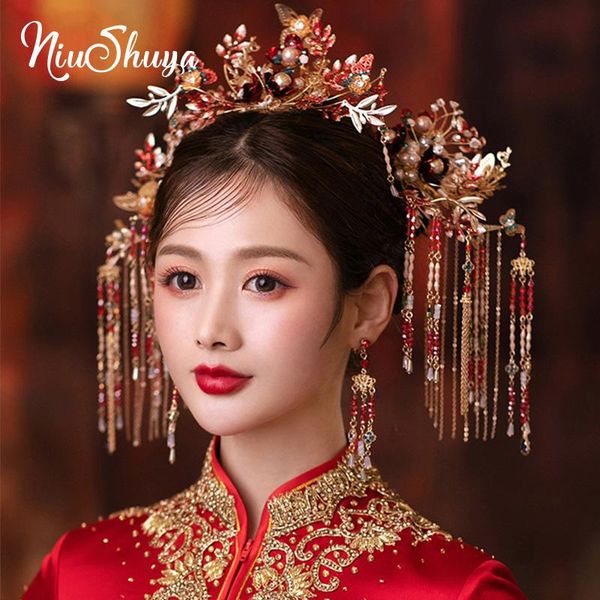 hair clips & barrettes niushuya traditional chinese red flower with blue glitter bridal phoenix coronet hairpins tassels wedding accessories, Golden;silver
hair clips & barrettes niushuya traditional chinese red flower with blue glitter bridal phoenix coronet hairpins tassels wedding accessories, Golden;silver
