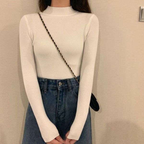 women's sweaters woman chandails turtleneck long-sleeved pullover sweater fall winter inner wear slim fit, White;black
women's sweaters woman chandails turtleneck long-sleeved pullover sweater fall winter inner wear slim fit, White;black