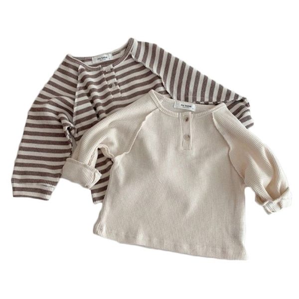 spring new baby boys waffle loose long sleeve striped t shirts infant kids girls cotton raglan sleeve 210413, Blue
spring new baby boys waffle loose long sleeve striped t shirts infant kids girls cotton raglan sleeve 210413, Blue