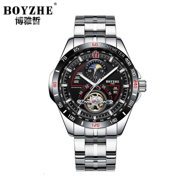 watch, boyzhe men's business mechanical hollow out luminous waterproof, Slivery;brown
watch, boyzhe men's business mechanical hollow out luminous waterproof, Slivery;brown
