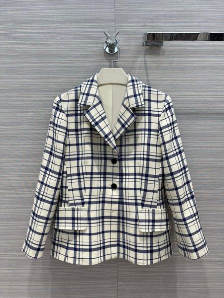 women's suits & blazers high-end 100% wool coat for women autumn 2021 3d cut single breasted large pocket blue plaid suit coats, White;black
women's suits & blazers high-end 100% wool coat for women autumn 2021 3d cut single breasted large pocket blue plaid suit coats, White;black
