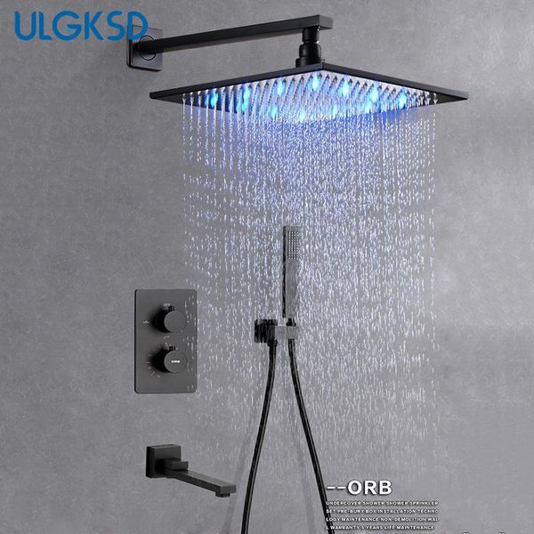 bronze brass thermostatic shower faucet led head w/ tub spout wall mount water mixer tap para bathroom robinet sets
bronze brass thermostatic shower faucet led head w/ tub spout wall mount water mixer tap para bathroom robinet sets