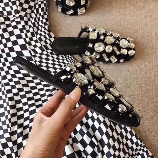 vallu2021 summer bright rhinestone flat bottom home outdoor wild white-collar beauty sandals slippers, Black
vallu2021 summer bright rhinestone flat bottom home outdoor wild white-collar beauty sandals slippers, Black