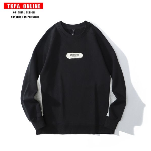 tkpa2021 spring new contrast stitching sweater men's fashion american couple street top, Black
tkpa2021 spring new contrast stitching sweater men's fashion american couple street top, Black