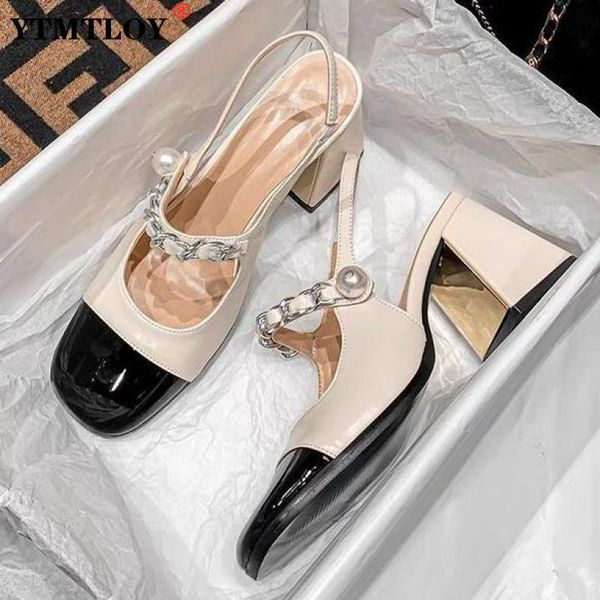 style sandals summer fashionable chunky high heel buckle square toe contrast color and versatile mary jane shoes open dress, Black
style sandals summer fashionable chunky high heel buckle square toe contrast color and versatile mary jane shoes open dress, Black