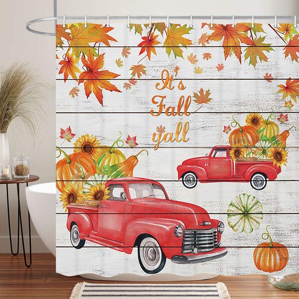 vintage farm truck pumpkin shower curtain, autumn thanksgiving red rustic fall farm harvest truck pickup with pumpkin fruit on
vintage farm truck pumpkin shower curtain, autumn thanksgiving red rustic fall farm harvest truck pickup with pumpkin fruit on