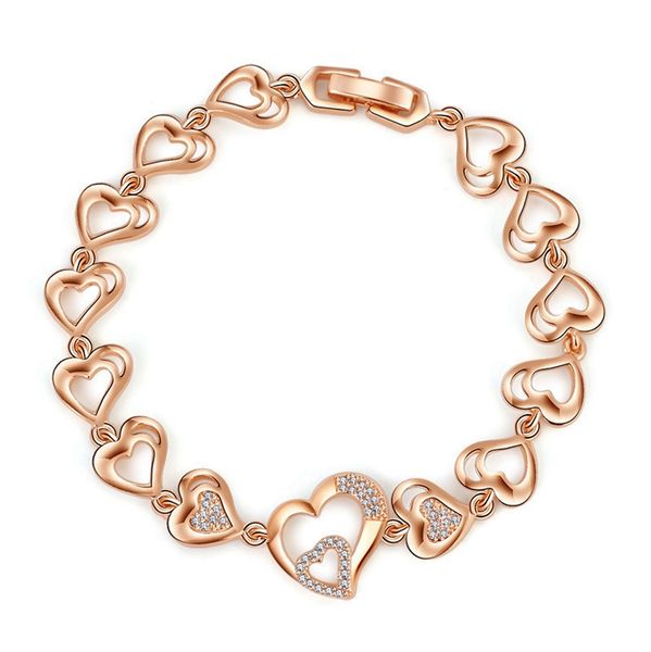 heart link chain bracelet women jewelry 18k gold filled classic fashion gift, Black
heart link chain bracelet women jewelry 18k gold filled classic fashion gift, Black