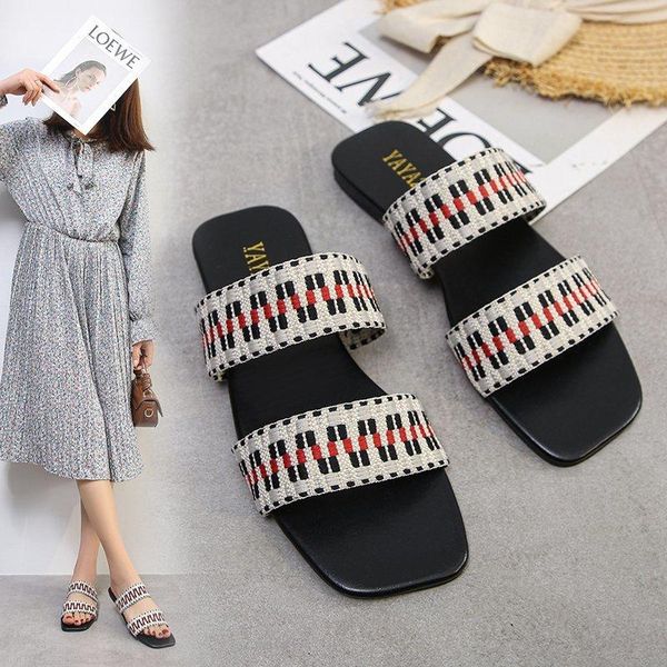 women slippers flat low heels open toe bohemia elastic fabric beach flip flops size 35-43 2021 summer, Black
women slippers flat low heels open toe bohemia elastic fabric beach flip flops size 35-43 2021 summer, Black