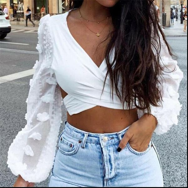 elegant womens shirts ol women celmia fashion lantern sleeve lace blouses v neck backless cross crop casual blusas, White
elegant womens shirts ol women celmia fashion lantern sleeve lace blouses v neck backless cross crop casual blusas, White