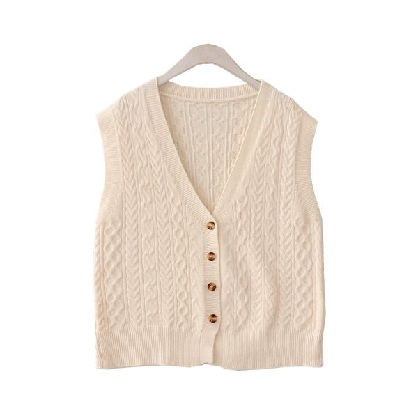 women's vests early autumn korean retro twist vest sweater female loose v-neck single-breasted sleeveless jacket, Black;white
women's vests early autumn korean retro twist vest sweater female loose v-neck single-breasted sleeveless jacket, Black;white