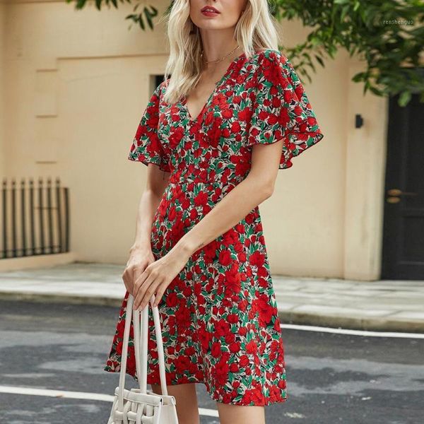 casual dresses bohemian prairie chic dress butterfly sleeve women's fitted red flower printed v-neck mini elegance, Black;gray
casual dresses bohemian prairie chic dress butterfly sleeve women's fitted red flower printed v-neck mini elegance, Black;gray