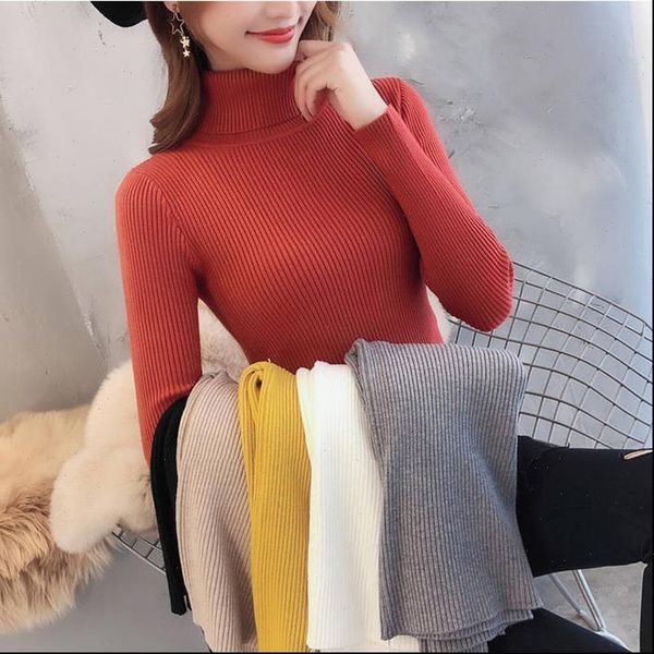 fashion korean turtleneck autumn winter womens sweaters pullover slim basic knit casual solid jumper sueter, White;black
fashion korean turtleneck autumn winter womens sweaters pullover slim basic knit casual solid jumper sueter, White;black