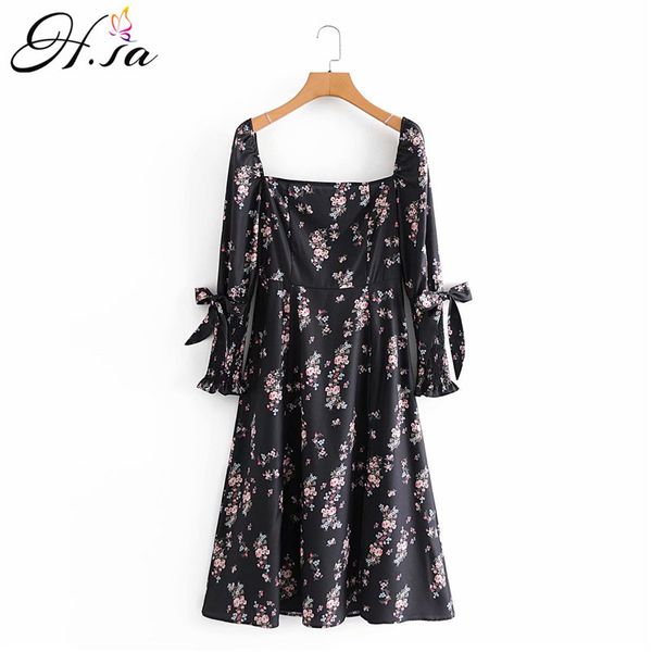 h.sa women summer sping black vestidos big collar flare sleeve bow tie beach style long dress boho robe femme 210417, Black;gray
h.sa women summer sping black vestidos big collar flare sleeve bow tie beach style long dress boho robe femme 210417, Black;gray