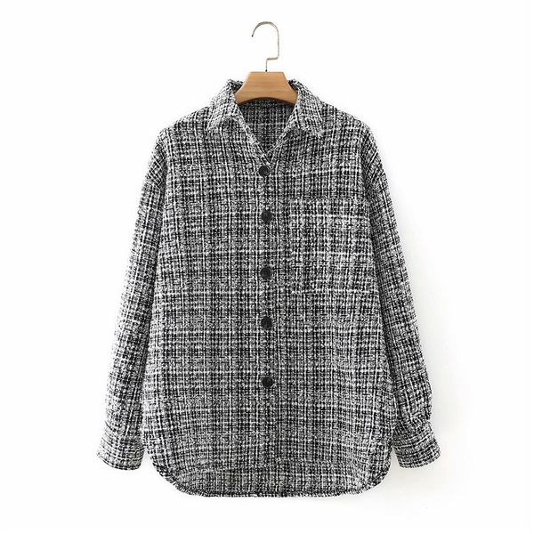 evfer autumn women stylish plaid tweed za long jackets female fashion sleeve single breasted loose outwear girls coat chic 210421, Black;brown
evfer autumn women stylish plaid tweed za long jackets female fashion sleeve single breasted loose outwear girls coat chic 210421, Black;brown