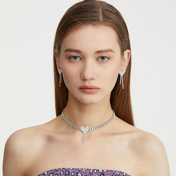 925 silver needle exaggerated full diamond love earrings personalized earrings fashion neck chain collar chain necklace female, Golden;silver
925 silver needle exaggerated full diamond love earrings personalized earrings fashion neck chain collar chain necklace female, Golden;silver
