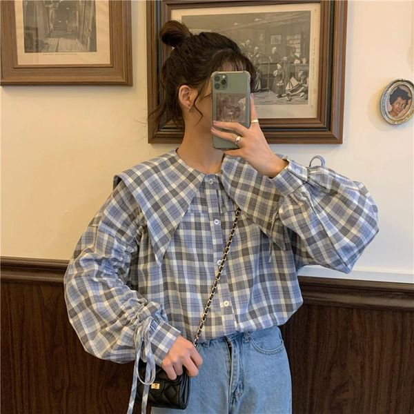 women's blouses & shirts 2021 spring korean style all-match loose doll collar shirt female retro hong kong flavor drawstring design top, White
women's blouses & shirts 2021 spring korean style all-match loose doll collar shirt female retro hong kong flavor drawstring design top, White