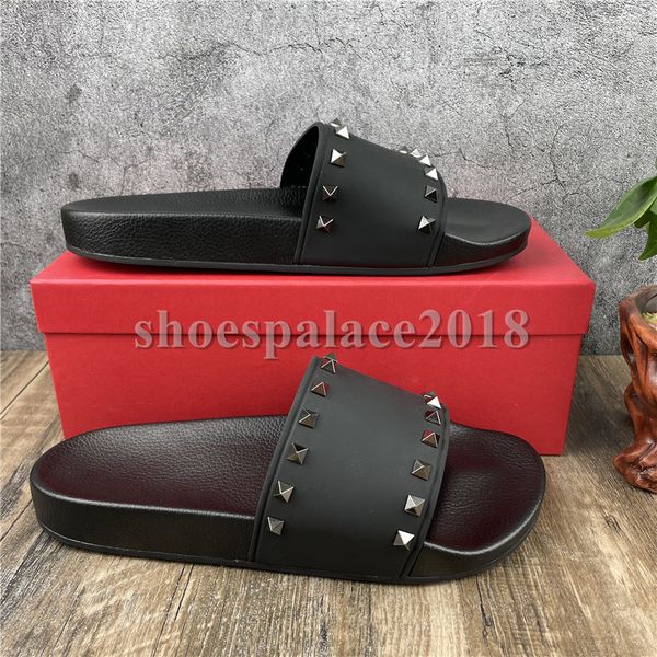 men women slides with box ladies beach slipper espadrilles stud slippers non-slip tyuru mens casual spikes shoes rhinestone flat rubber slid, Black
men women slides with box ladies beach slipper espadrilles stud slippers non-slip tyuru mens casual spikes shoes rhinestone flat rubber slid, Black