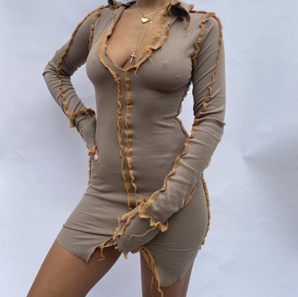 casual dresses ribbed v-neck splicing split long sleeve party mini 2021 fall women's club elegant dress skinny black white, Black;gray
casual dresses ribbed v-neck splicing split long sleeve party mini 2021 fall women's club elegant dress skinny black white, Black;gray