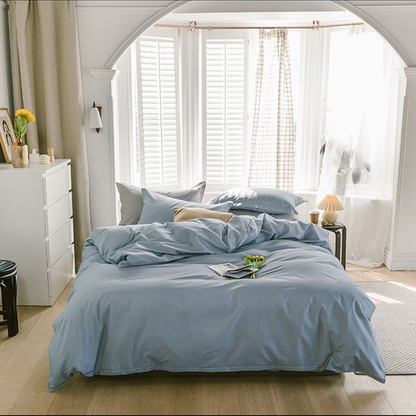 simple pure color cotton four piece quilt cover bed pure cotton autumn and winter sleeping naked home nordic muji bedding
simple pure color cotton four piece quilt cover bed pure cotton autumn and winter sleeping naked home nordic muji bedding