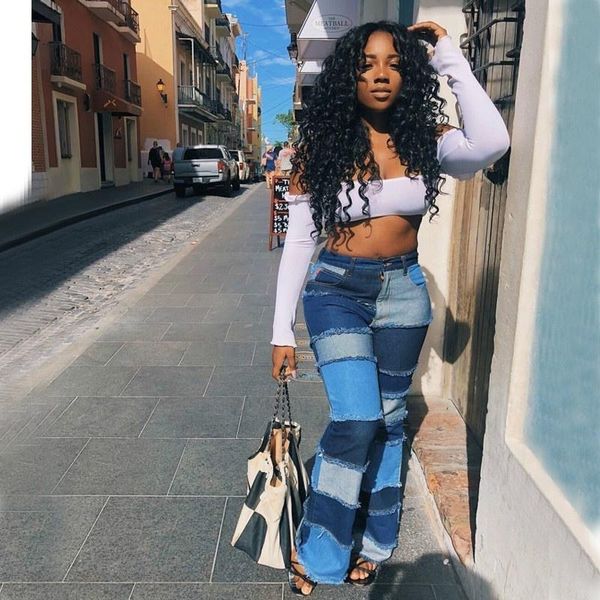 women's elastic distress trend fashion platter high-waisted tight hip flare denim trousers blue skinny jeans. jeans
women's elastic distress trend fashion platter high-waisted tight hip flare denim trousers blue skinny jeans. jeans