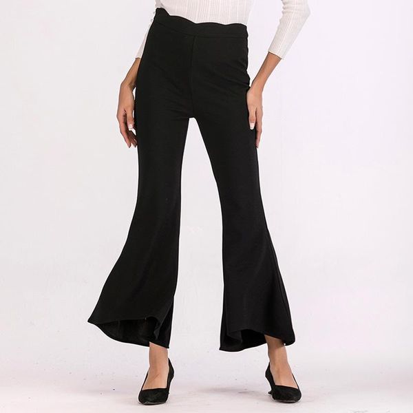 women's pants & capris chic autumn brand design ruffles high waist flare casual office lady loose wide leg women female trousers, Black;white
women's pants & capris chic autumn brand design ruffles high waist flare casual office lady loose wide leg women female trousers, Black;white