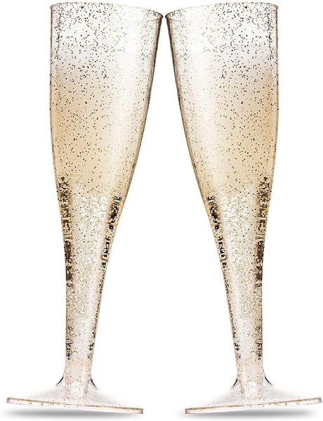 disposable cups & straws 60 pack gold glitter plastic champagne flutes 5.5 oz clear toasting glasses wedding party cocktail
disposable cups & straws 60 pack gold glitter plastic champagne flutes 5.5 oz clear toasting glasses wedding party cocktail