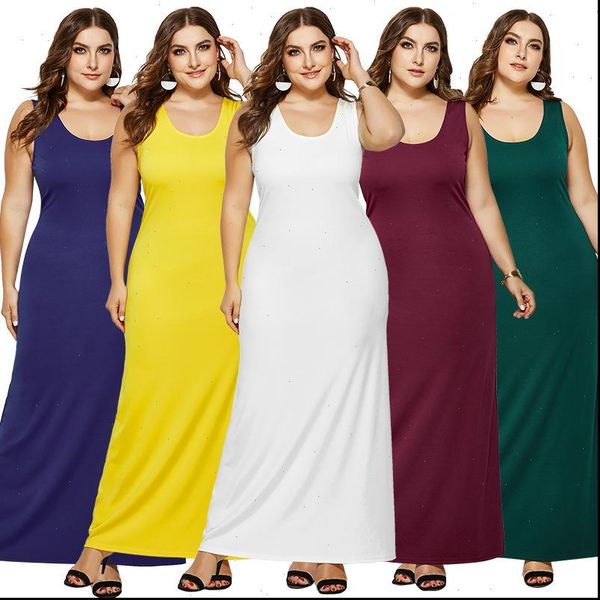large size high stretch tank womens dress robe spring summer casual o neck sleeveless maxi long vestidos, Black;gray
large size high stretch tank womens dress robe spring summer casual o neck sleeveless maxi long vestidos, Black;gray