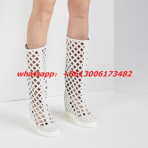 boots woman white hollow style 12cm inner wedge heel mesh height increase knee high net, Black
boots woman white hollow style 12cm inner wedge heel mesh height increase knee high net, Black