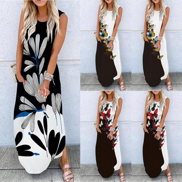casual dresses fashion butterfly print summer dress boho beach women v-neck sleeveless pocket large size long, Black;gray
casual dresses fashion butterfly print summer dress boho beach women v-neck sleeveless pocket large size long, Black;gray