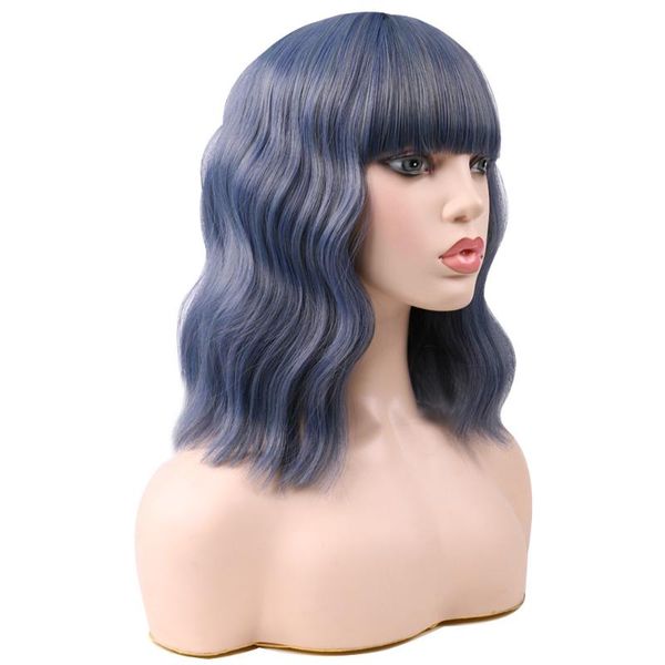 synthetic wigs full star short bob wig with bangs wave for women blue mix grey black pink orange party shoulder length
synthetic wigs full star short bob wig with bangs wave for women blue mix grey black pink orange party shoulder length