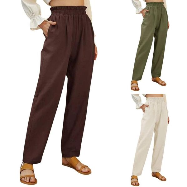 women's pants & capris solid color high waist cotton and loose pocket leisure time trouser lastic trouse pantalon pour femme, Black;white
women's pants & capris solid color high waist cotton and loose pocket leisure time trouser lastic trouse pantalon pour femme, Black;white