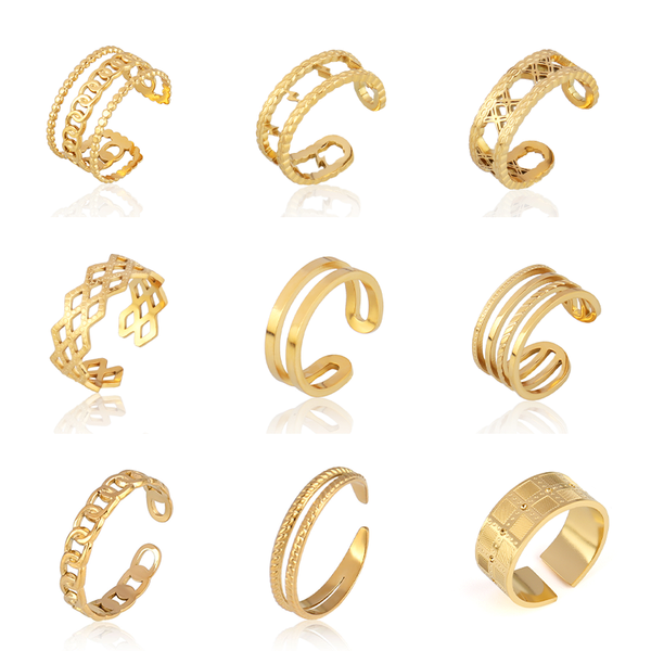 double layer ring stainless steel rings for women open fashion geometry statement jewelry gifts cluster, Golden;silver
double layer ring stainless steel rings for women open fashion geometry statement jewelry gifts cluster, Golden;silver