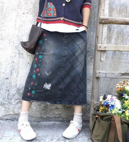 skirts autumn skirt women fashion streetwear denim casual female elastic waist embroidery geometric loose 2021, Black
skirts autumn skirt women fashion streetwear denim casual female elastic waist embroidery geometric loose 2021, Black