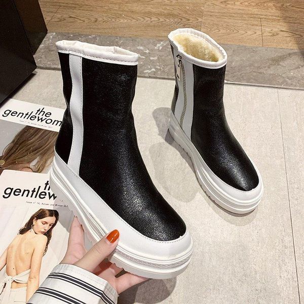 boots women's winter female plus velvet pu leather shoes handmade zip women warm ankle ladies retro footwear, Black
boots women's winter female plus velvet pu leather shoes handmade zip women warm ankle ladies retro footwear, Black