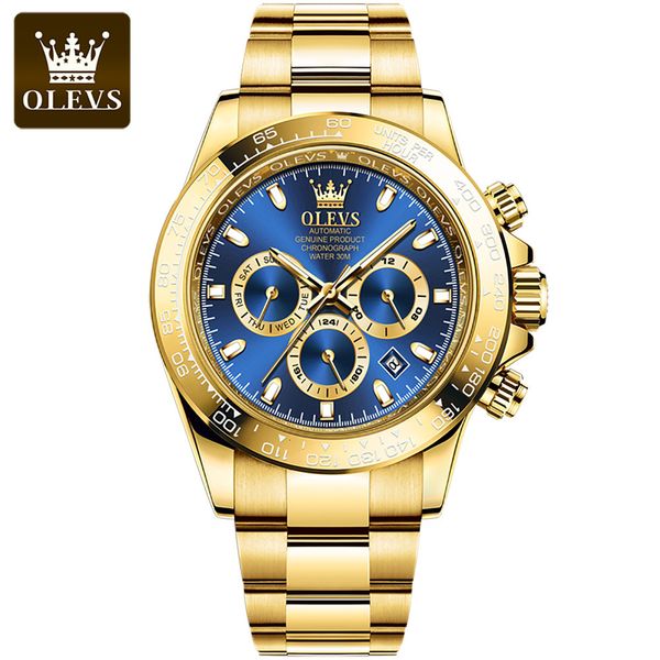 olevs gold lighting gentlemen clock luxury automatic mechanical rvs waterproof multifunctional calendar business, Slivery;brown
olevs gold lighting gentlemen clock luxury automatic mechanical rvs waterproof multifunctional calendar business, Slivery;brown