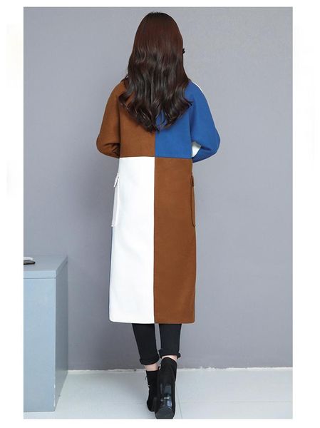 women's wool & blends coloured woolen women coats and jackets stitching woman winter coat jacket casacos feminino branco korean fashion, Black
women's wool & blends coloured woolen women coats and jackets stitching woman winter coat jacket casacos feminino branco korean fashion, Black