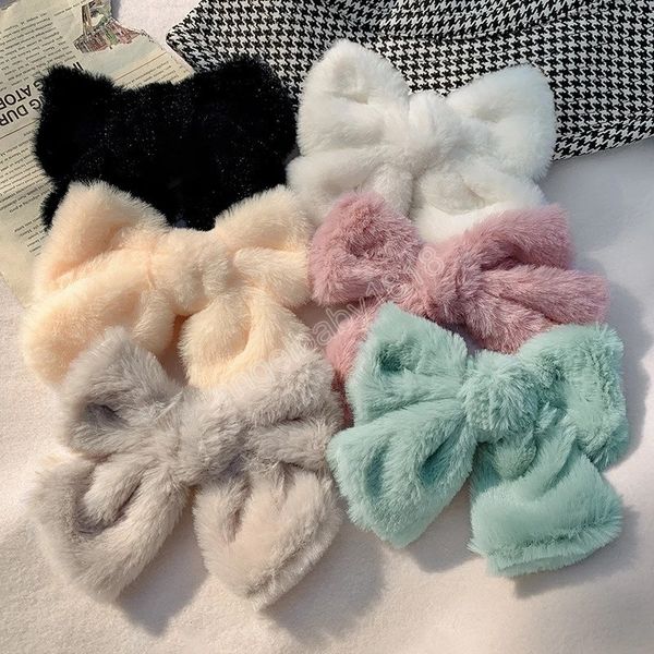 autumn winter plush big bow barrette hairpin for woman back head hairclip korean furry headdress clip hair accessories, Slivery;white
autumn winter plush big bow barrette hairpin for woman back head hairclip korean furry headdress clip hair accessories, Slivery;white