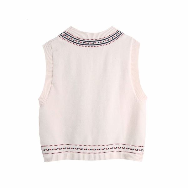 sweaters vintage v-neck sleeveless embroidered knitted cardigan women's embroidery outside loose chic female vest jacket, White;black
sweaters vintage v-neck sleeveless embroidered knitted cardigan women's embroidery outside loose chic female vest jacket, White;black