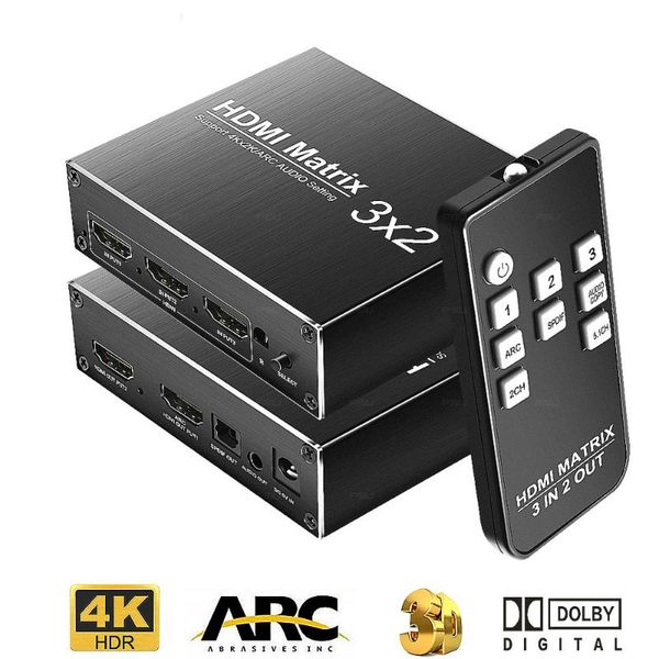 audio cables & connectors 4k 60hz matrix 3 in 2 out switch switcher 2.0 hdr 3x2 extractor arc for xbox hdtv ps3 ps4 projector splitter
audio cables & connectors 4k 60hz matrix 3 in 2 out switch switcher 2.0 hdr 3x2 extractor arc for xbox hdtv ps3 ps4 projector splitter