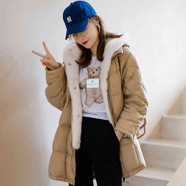 2021 new splicing down jacket women's middle and long winter korean white duck down cotton jacket loose women's coat, Black
2021 new splicing down jacket women's middle and long winter korean white duck down cotton jacket loose women's coat, Black