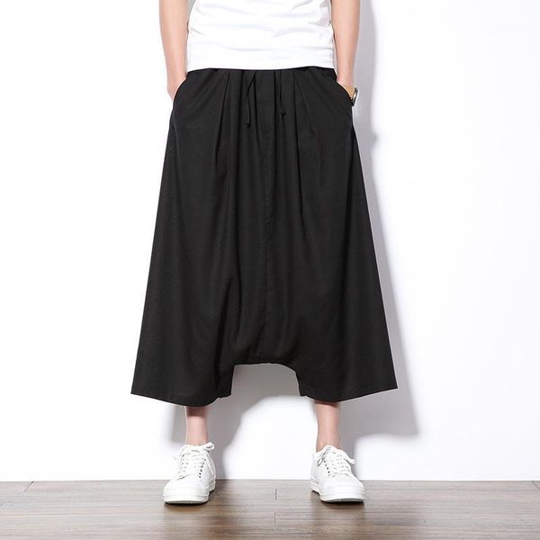 men's pants m~5xl 2021 clothing plus size loose linen culottes wide leg crotch hanging leisure eight, Black
men's pants m~5xl 2021 clothing plus size loose linen culottes wide leg crotch hanging leisure eight, Black