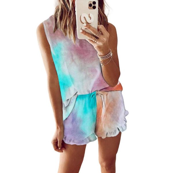 women's tracksuits two pieces sets sleeveless dye tie printed tankd and high waist drawstring short suit wdc4628, Gray
women's tracksuits two pieces sets sleeveless dye tie printed tankd and high waist drawstring short suit wdc4628, Gray
