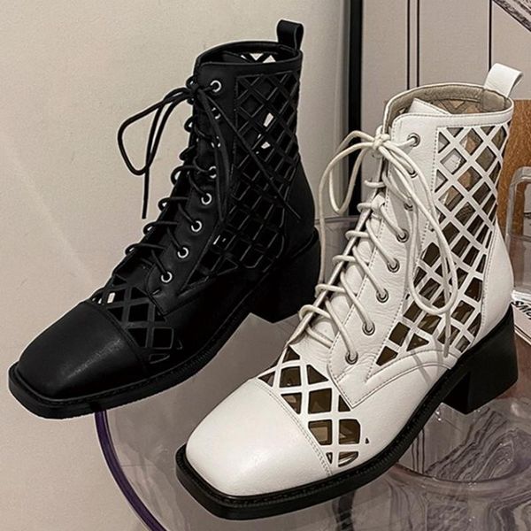 hollow out knight boots women lace up shoes 2021 spring & summer cool square heels solid fashion style, Black
hollow out knight boots women lace up shoes 2021 spring & summer cool square heels solid fashion style, Black
